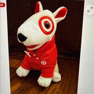 Target Bullseye Dog Plush Toy Red and White Nametag 2008